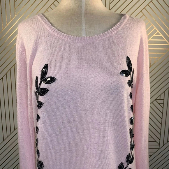 Wildfox Laurel Wreath‎ Sequin Sweater in Pink - Picture 4 of 12